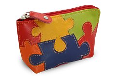 Puzzle kožená zipová klíčenka 619-8555-PUZ