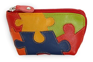 Puzzle kožená zipová klíčenka 619-8555-PUZ