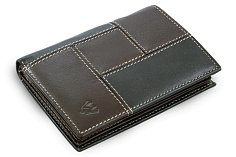 Pánská kožená dokladovka v kombinaci černé a hnědé barvy 514-2220A-60/47
