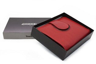 Červená dámská kožená peněženka s ozdobnou klopnou 511-1693-31/60