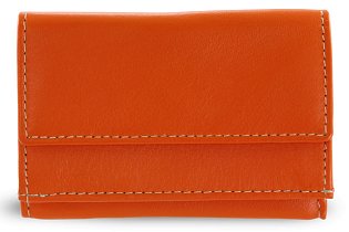Oranžová dámská kožená mini peněženka 511-4392A-84