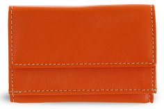 Oranžová dámská kožená mini peněženka 511-4392A-84