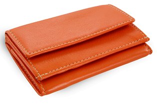 Oranžová dámská kožená mini peněženka 511-4392A-84