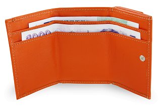 Oranžová dámská kožená mini peněženka 511-4392A-84