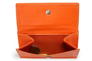 Oranžová dámská kožená mini peněženka 511-4392A-84