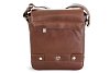 Malý hnědý pánský kožený crossbag s klopnou 215-1701-40