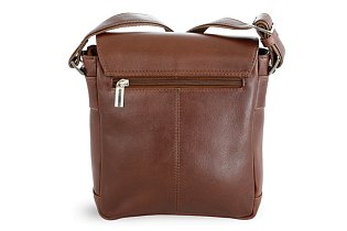 Malý hnědý pánský kožený crossbag s klopnou 215-1701-40