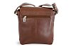 Malý hnědý pánský kožený crossbag s klopnou 215-1701-40