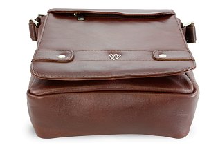 Malý hnědý pánský kožený crossbag s klopnou 215-1701-40