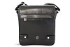 Malý černý pánský kožený crossbag s klopnou 215-1701-60
