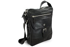 Černý pánský kožený zipový crossbag 215-1792-60