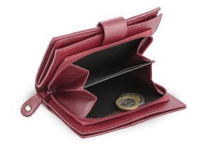 Burgundy dámská kožená peněženka se zápinkou 511-9769-34