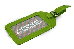 Zelená kožená visačka na zavazadlo 619-5405-51