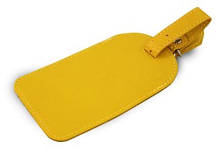 Žlutá kožená visačka na zavazadlo 619-5405-86