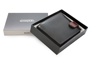 Černo-hnědá pánská kožená peněženka se zápinkou 513-8194-60/40
