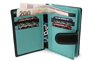 Černomodrá dámská kožená peněženka se zápinkou 511-8313-60/53