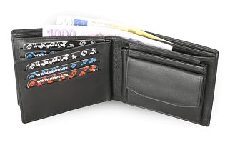 Černá pánská kožená peněženka s vloženou dokladovkou 513-7106-60