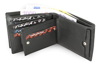 Černá pánská kožená peněženka s vloženou dokladovkou 513-7106-60