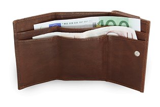 Tmavě hnědá dámská kožená mini peněženka 511-4392A-47