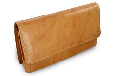 Světle hnědé kožené psaníčko s popruhem 214-7071-05