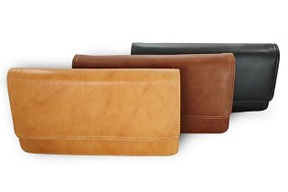 Světle hnědé kožené psaníčko s popruhem 214-7071-05