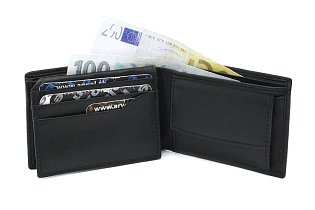 Černá kožená mini peněženka 513-0413A-60