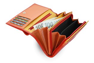 Multičervená dámská kožená peněženka s klopnou 511-4125-M31