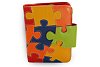 Dámská kožená peněženka s motivem puzzle 511-1161-PUZ