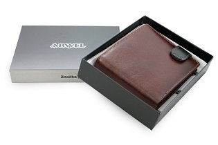 Hnědo-černá pánská kožená peněženka se zápinkou 513-8194-40/60