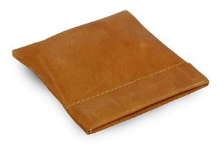 Světle hnědá kožená kapsa na mince s pružinou 519-7708-05