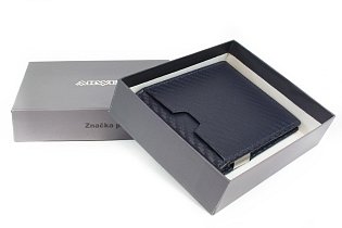 Modročerná pánská kožená dolarovka s klipem 519-1811-97/60