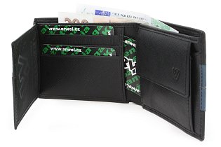 Modročerná kožená pánská peněženka 513-1331-60/97