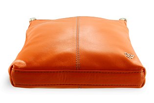 Oranžová kožená zipová kabelka 212-3013-84