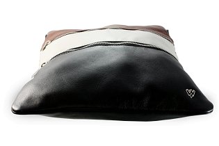 Tříbarevná kožená zipová kabelka s popruhem 212-3066-60/20/47