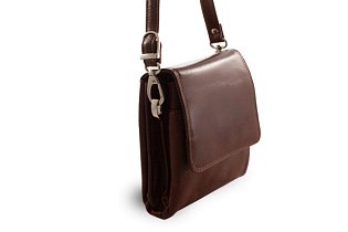 Malý hnědý kožený pánský crossbag 215-2189-40