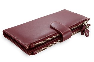 Velká kožená burgundy peněženka se zápinkou 511-8129-34
