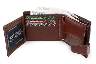Černo-hnědá pánská kožená peněženka se zápinkou 513-8194-60/40