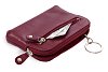 Větší burgundy kožená dvouzipová klíčenka 619-8104-34