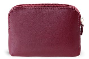 Větší burgundy kožená dvouzipová klíčenka 619-8104-34