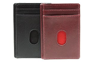 Černá jednoduchá kožená dokladovka 514-1940-60