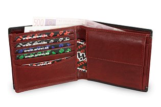 Černočervená pánská kožená peněženka 513-6022 31/60
