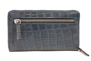 Tmavě modrá croco dámská kožená zipová peněženka 511-1306-97