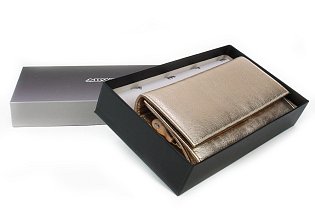Zlatorůžová dámská psaníčková kožená peněženka s klopnou 511-2120-01