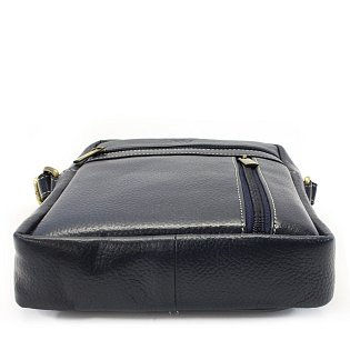 Tmavě modrý pánský kožený zipový crossbag 215-1218-97
