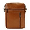 Světle hnědý pánský kožený zipový crossbag 215-1218-05