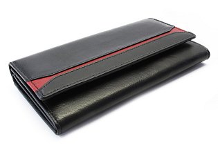 Černočervená dámská kožená peněženka s klopnou 511-2407-60/31