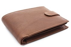 Hnědá pánská kožená peněženka se zápinkami 513-4404-47