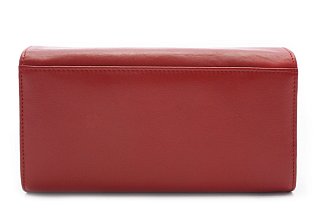 Červená kožená číšnická peněženka s klopovou kapsou na mince 515-2401A-31