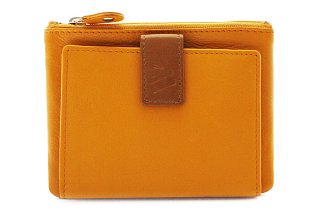 Žlutá malá dámská kožená peněženka se zápinkou 511-8205-86/40