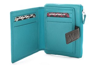 Tyrkysová malá dámská kožená peněženka se zápinkou 511-8205-53/60